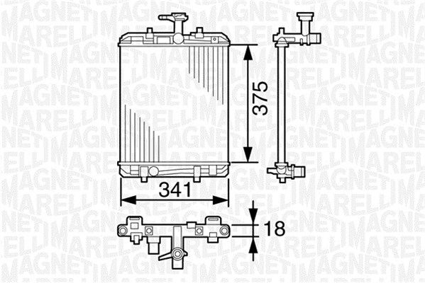 MAGNETI MARELLI Радиатор, охлаждение двигателя 350213390000